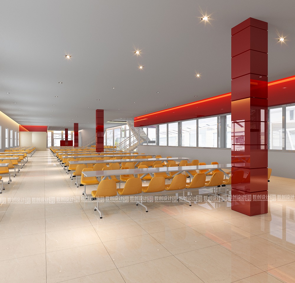云南经贸外事职业学院食堂装修设计效果图一楼